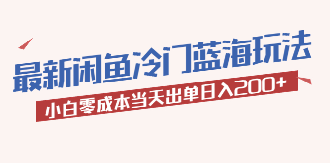 （5903期）2023最新闲鱼冷门蓝海玩法，小白零成本当天出单日入200+